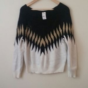 Express Aztec Pattern Long Sleeve Sweater